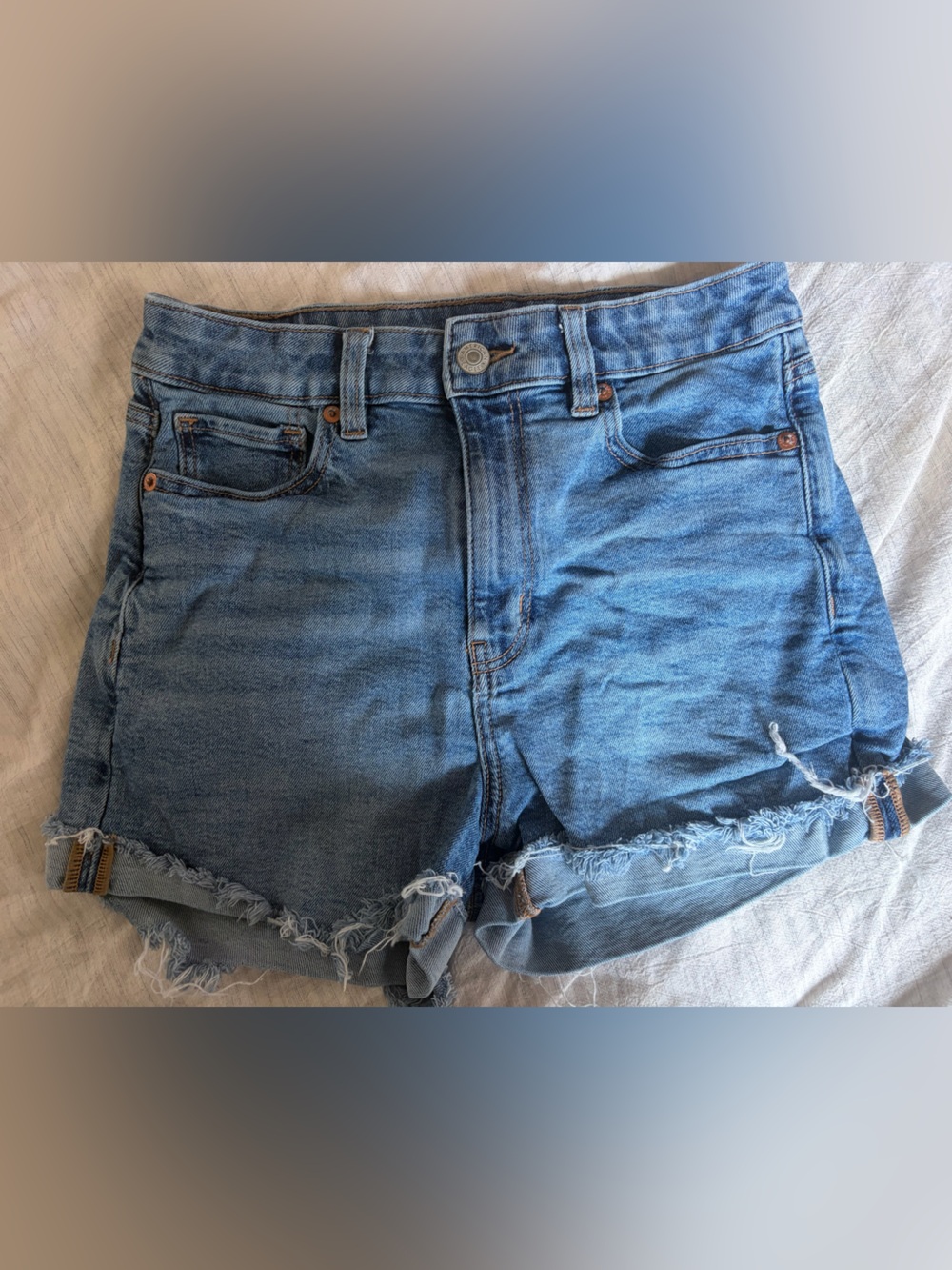 American Eagle Outfitters Light Blue Denim Mom Short